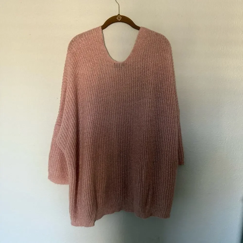 Blush Pink Sweater Chunky Open Cardigan - Picture 4 of 7